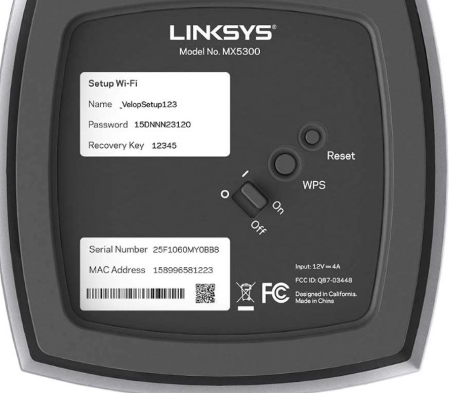 MAC адрес роутера LINKSYS