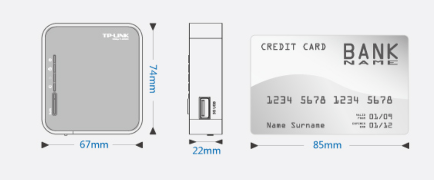 Размеры TP-LINK TL-MR3020